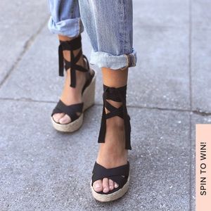 Lulus wake lace up espadrille wedges